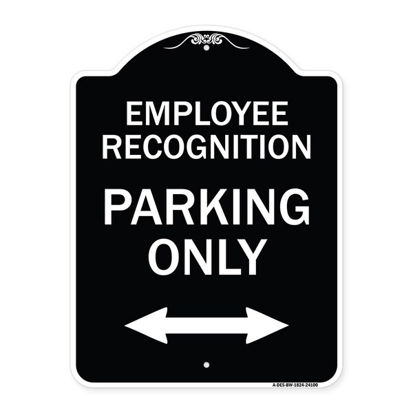 Signmission Employee Recognition Parking Only Heavy-Gauge Aluminum Architectural Sign, 24" x 18", BW-1824-24100 A-DES-BW-1824-24100 - main